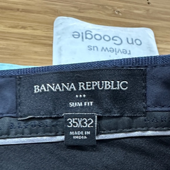 Banana Republic Slim Fit Dark Blue Trousers - Picture 2 of 6